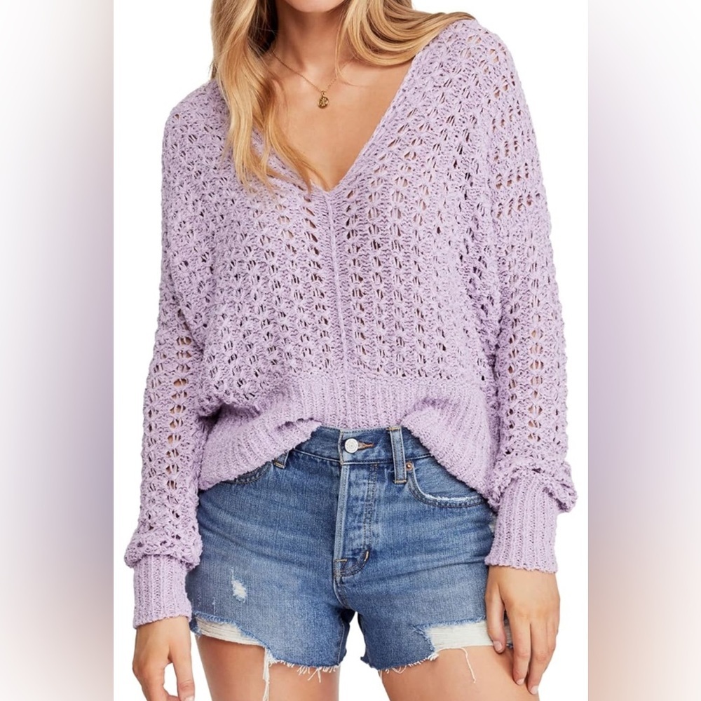 Free People Lavender Knit Sweater